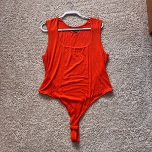 Wild Fable Orange Square Neck Bodysuit